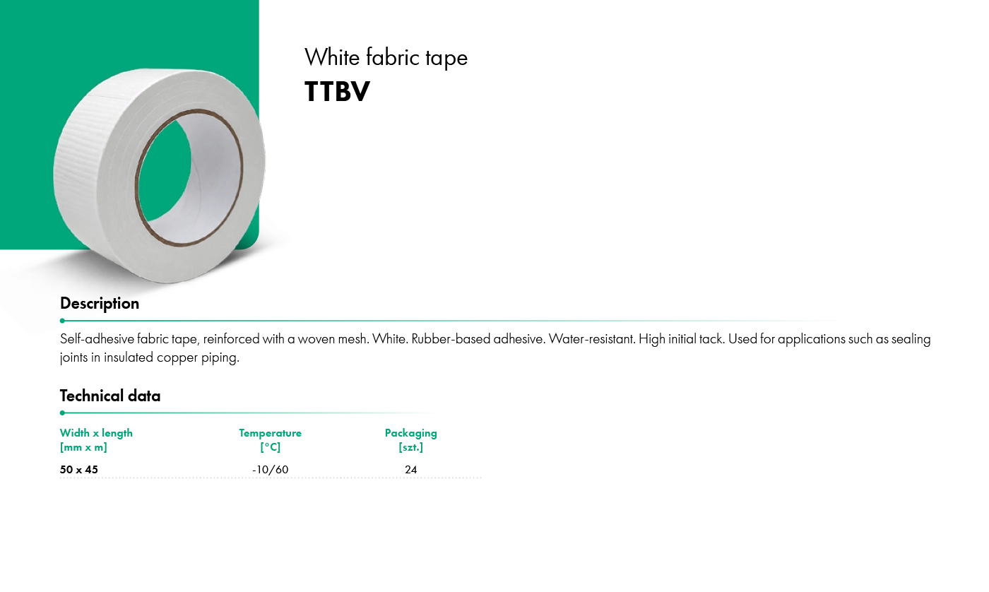 White fabric tape TTBV HAVACO